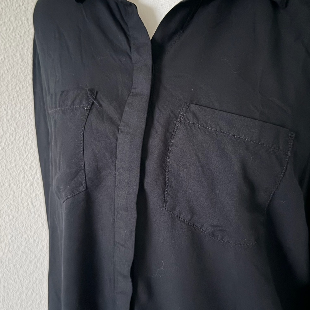 Beachlunchlounge Black Button Down Split Tail Shi… - image 2